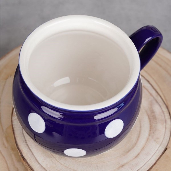 Kubek Orion 125645 ceramiczny duży 850 ml do herbaty i grzanego wina niebieski w grochy