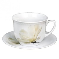Kubek Magnolia Wiedeń 300 ml z spodek 16 cm do serwowania napojów
