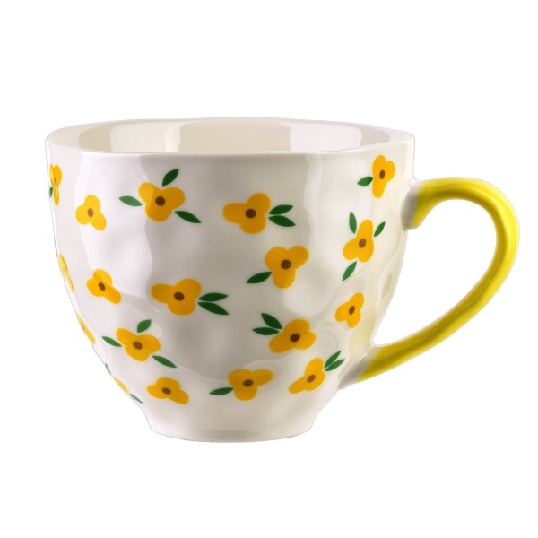 Kubek Florella 400ml do kuchni z żółtymi kwiatkami 11x15x9cm