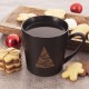 Kubek porcelanowy ORION 129611 do kawy i herbaty 500 ml czarny choinka