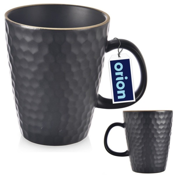 Kubek Orion TEA TIME duży 420 ml — ceramiczny, czarny, do kawy i herbaty
