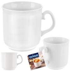 Kubek porcelanowy Orion MONA 400 ml — do kawy i herbaty, biały
