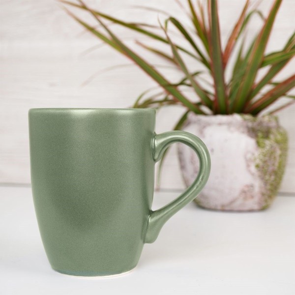 Kubek ceramiczny Orion ALFA 350 ml — zielony matowy, do kawy i herbaty