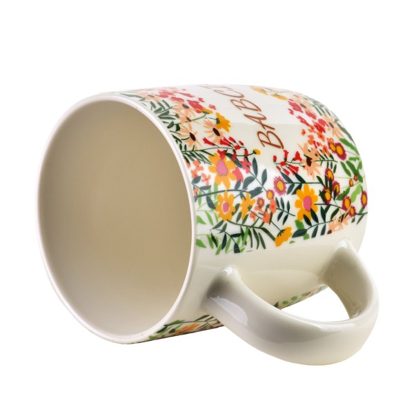 Kubek BABCIA 350 ml z brelokiem — porcelanowy, do kawy i herbaty