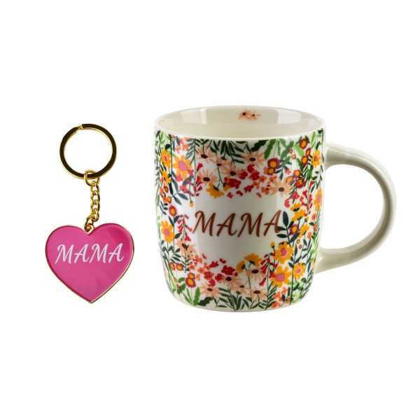 Kubek MAMA z breloczkiem 350 ml — kubek do domu i biura, 8,5×12×9 cm
