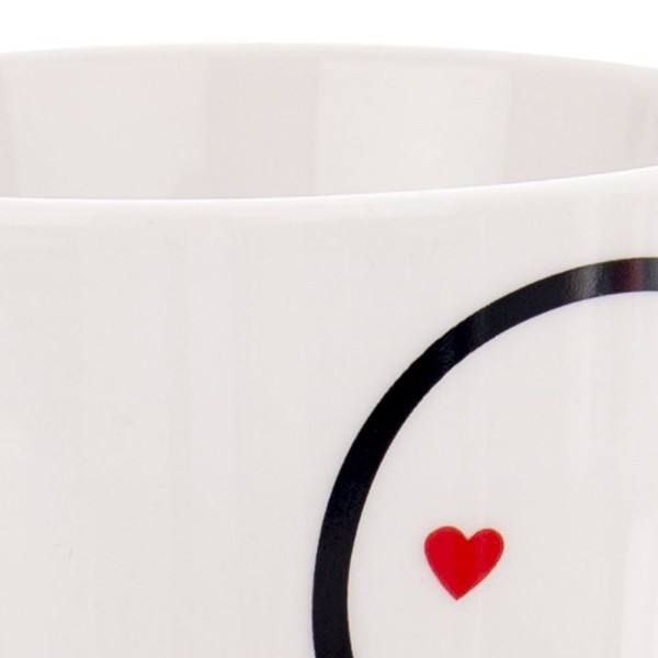 Kubek porcelanowy ORION 128805 — do herbaty i kawy, serce, biały 380 ml