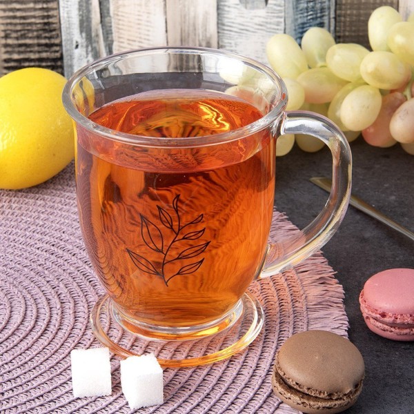 Kubek szklany, ORION 128859 — duży 450 ml, do herbaty i kawy