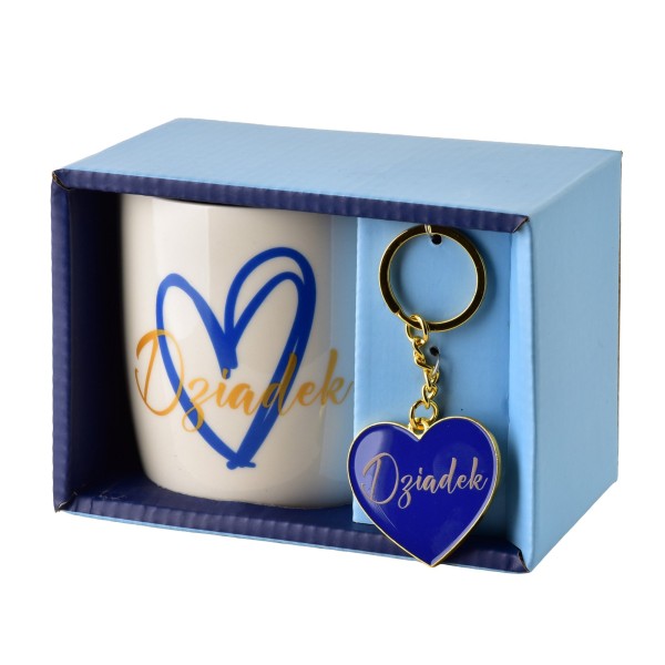 Kubek DZIADEK z brelokiem 350 ml – kubek do herbaty/kawy, 8,5x12x9 cm