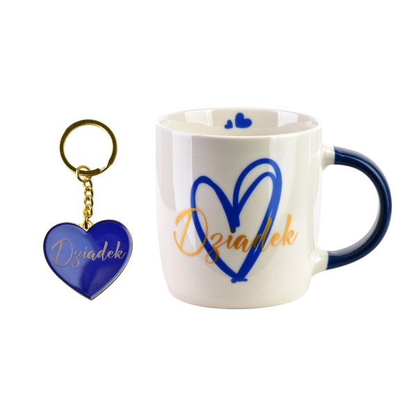 Kubek DZIADEK z brelokiem 350 ml – kubek do herbaty/kawy, 8,5x12x9 cm