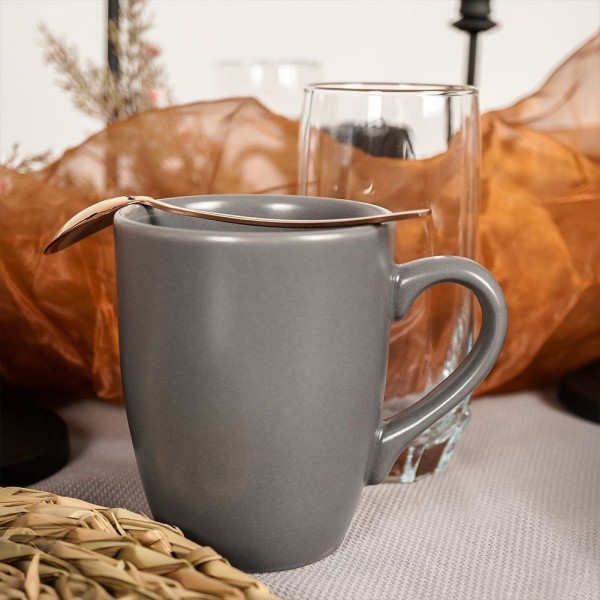 Kubek do kawy/herbaty ORION Alpha 350 ml, ceramiczny, szary matowy