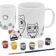 Kubek porcelanowy, ORION 129439 Sowa — do malowania z farbkami, 330 ml