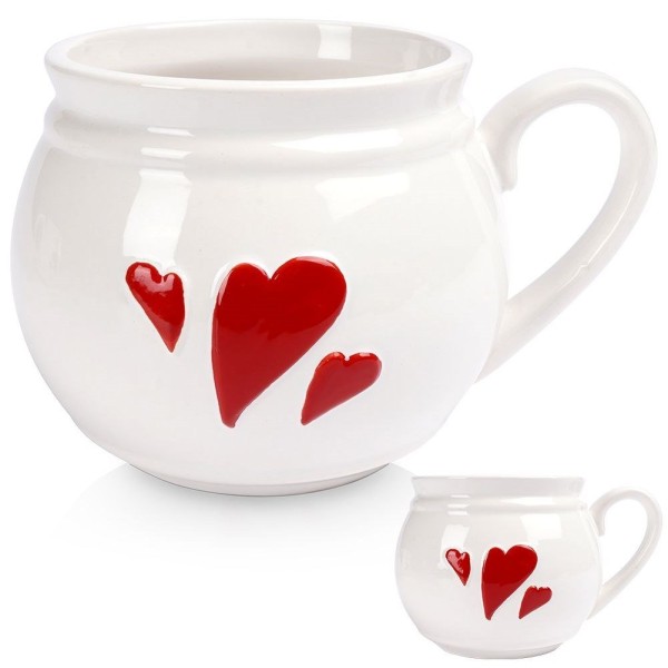 Kubek Orion 129433 Serce — duży ceramiczny kubek do kawy i herbaty 800 ml