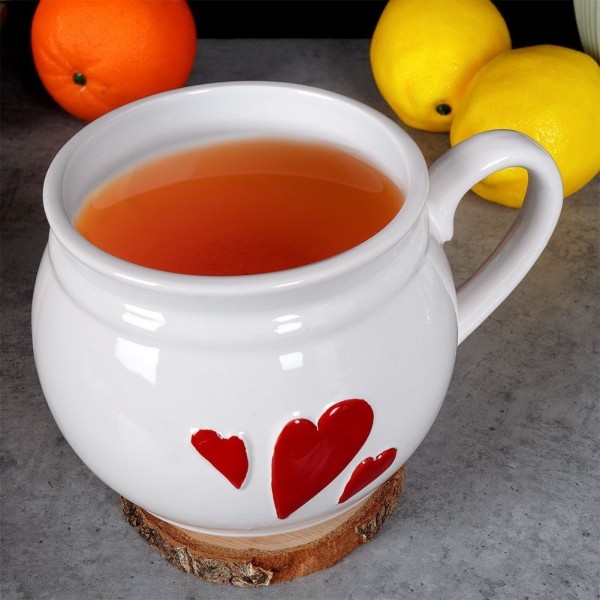 Kubek Orion 129433 Serce — duży ceramiczny kubek do kawy i herbaty 800 ml
