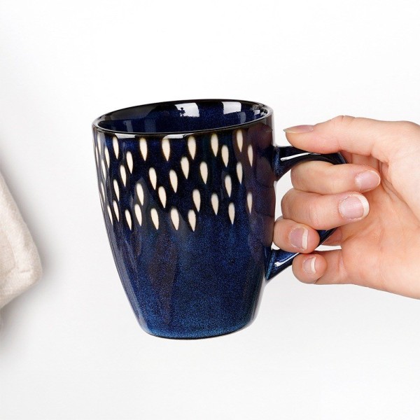 Kubek ceramiczny, SIAKI COLLECTION 139709 — do kawy i herbaty, granatowy 350 ml