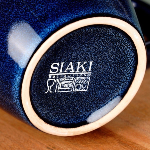 Kubek ceramiczny, SIAKI COLLECTION 139709 — do kawy i herbaty, granatowy 350 ml