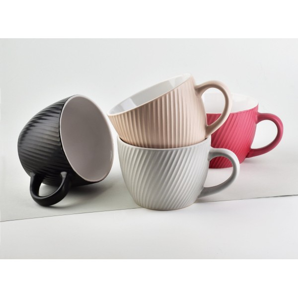 Kubek SALLY LINES GREY 480 ml do codziennego użytku