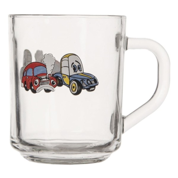 Kubek szklany ORION AUTO 230 ml z uchem — do herbaty, soku, kakao