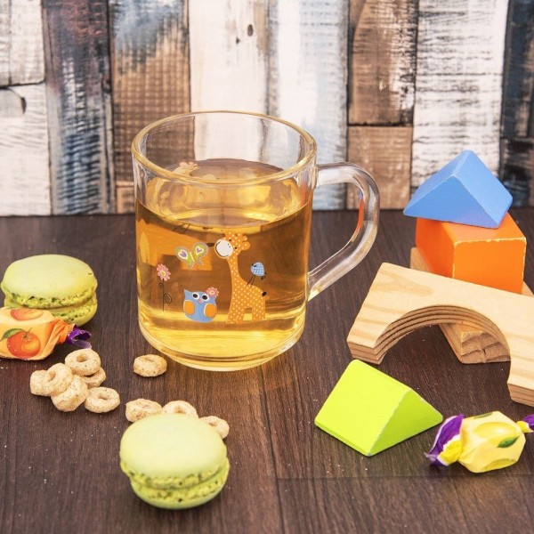 Kubek szklany ORION AUTO 230 ml z uchem — do herbaty, soku, kakao