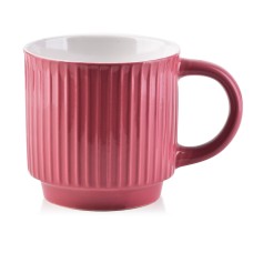 Kubek SALLY Stripes Pink 360 ml do codziennego użytku