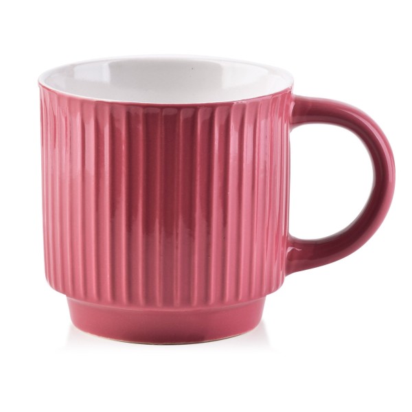 Kubek SALLY Stripes Pink 360 ml do codziennego użytku