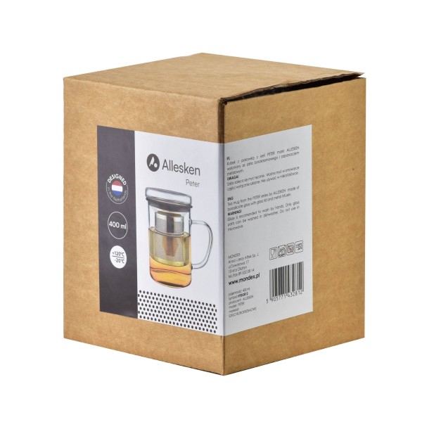 Kubek z zaparzaczem PETER 400 ml do parzenia herbaty i kawy