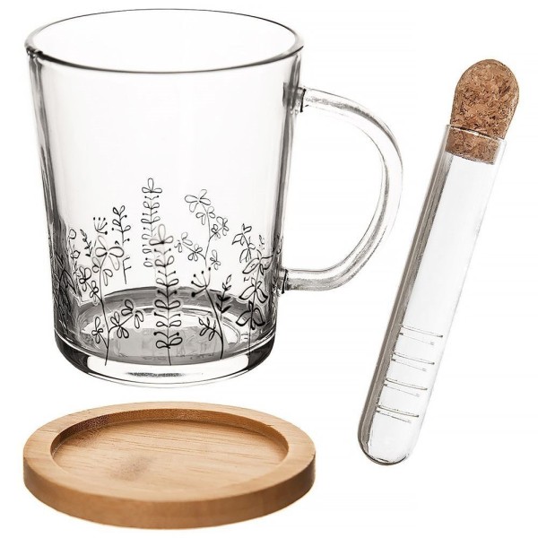 Kubek z zaparzaczem, Orion LOUKA 400 ml — szklany, 3 elementy